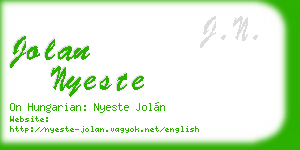 jolan nyeste business card